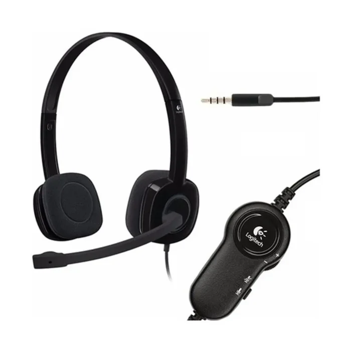 Audífono C/Microf. Logitech H151 Stereo Black Sonido estéreo pleno para llamadas de voz y videoconferencias nítidas música y juegos, uso personal o profesional