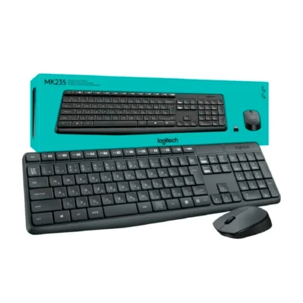 Teclado Logitech + Mouse Mk235 Wireless Usb Sp Black funciona en cuanto el receptor se conecta al puerto USB. Con una confiable conexión inalámbrica.