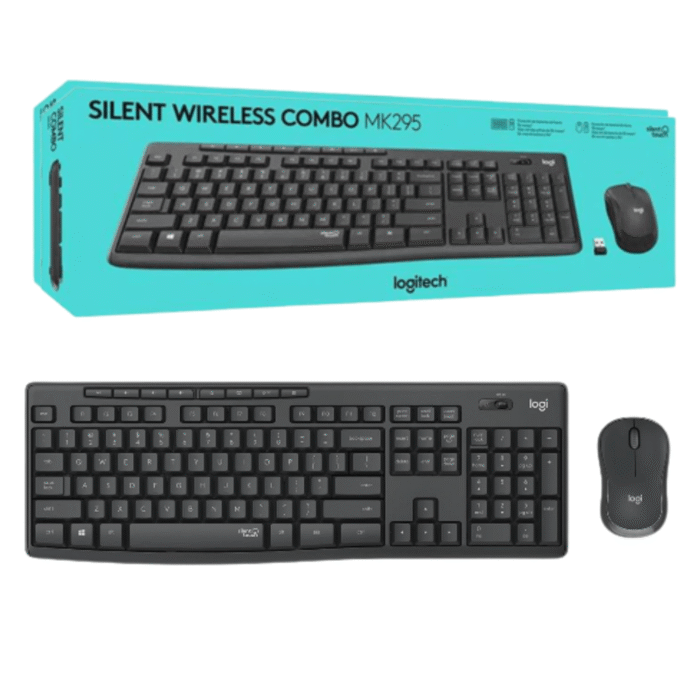Teclado Logitech + Mouse Mk295 Silent Touch Teclas silenciosos  Conexión 2.4 GHz Alcance inalámbrico de hasta 10 metros contenido Teclado mouse receptor USB nano