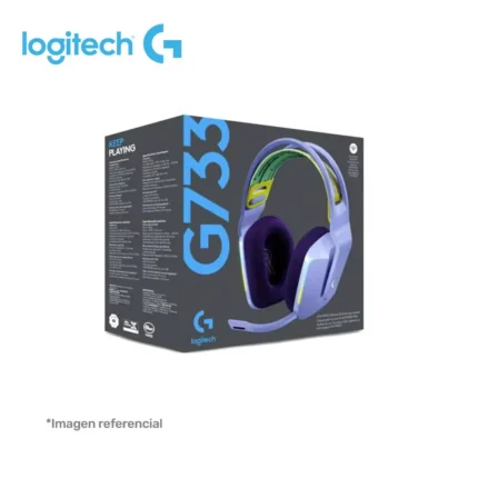 Audifono C/Microf. Logitech G733 Lightspeed Lilac Batería Hasta 29 Horas De Duración Cable De Carga Adaptador Usb-A 2.0 Peso 278 G Alcance 20 M