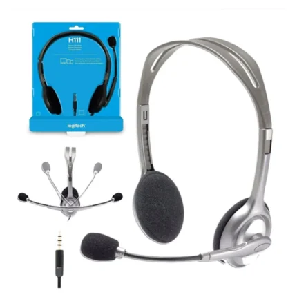 Audifono C/Microf. Logitech H111 Silver  con micrófono te permitirán escuchar tu música favorita o conversar fácilmente Conectividad Alámbrico Interfaz Jack 3.5