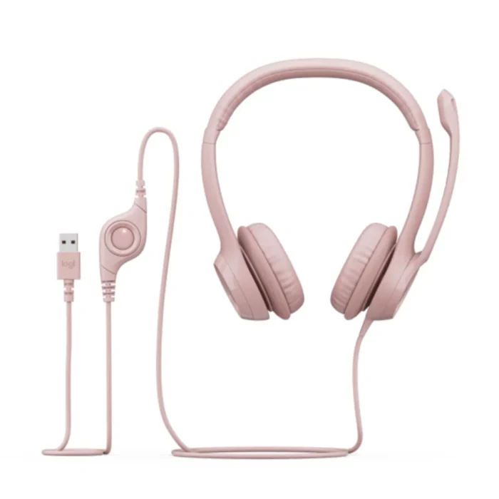 Audifono C/Microf. Logitech H390 Usb Noise Cancelling Rose Disfruta de videollamadas nítidas con una simple conexión USB y un micrófono con supresión de ruido.
