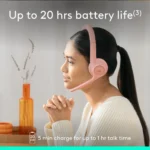 Audifono C/Microf.Logitech Zone 300 Bluetooth/20hrs Rose son los auriculares inalámbricos esenciales con excelente audio Los micrófonos con cancelación de ruido