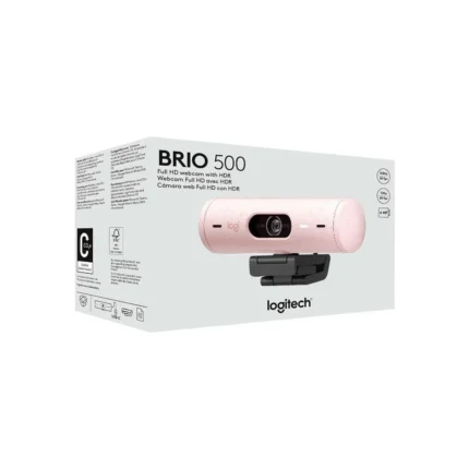 camara-logitech-brio-500-fhd-1080p-usb-c-rose