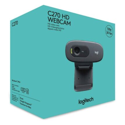 Cámara Logitech C270 Hd 720p (960-000694) Con Video llamadas Hd 720p En Pantalla Panorámica, Compatible con plataformas populares incluidas SkypeTM y Zoom.