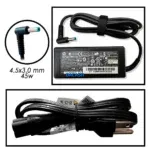 Cargador Laptop HP Punta Azul 19.5v - 2.31A - 45W Voltaje de entrada: 100-240V Voltaje de salida: 19.5V Amperaje: 2.31A