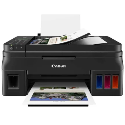 Impresora Multifuncional Canon Pixma G4110  proporciona la capacidad de imprimir, copiar, escanear y enviar fax.  