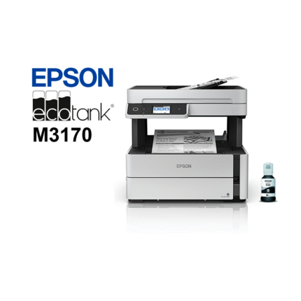 Impresora Multifuncional Epson EcoTank M3170 Monocromática Fax Wifi Imprime En Blanco Y Negro | Inalámbrica | Copia | Escanea | Ethernet