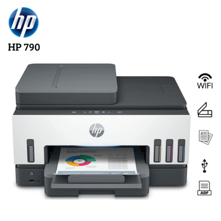 Impresora Multifuncional Hp Smart Tank 790 Wifi/Bt/Eth Este modelo ofrece todo lo que necesitas para imprimir, escanear y copiar