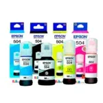 Kit de Tintas Epson T504 cmybk l6171 L4260 L6270 L4160 está diseñada para altos estándares de calidad en impresiones a color.