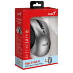 Mouse Genius Ergo 8100s Ai Copilot Wireless 6-Bot Silent Ergonomico Silver/Gray Resolución 800/1200/1600 DPI Numero de Botones 6 Interfaz 2.4 GHz USB adaptador