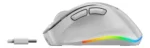 Mouse Genius Ergo 9000s Pro Dual Recargable Wireless/Bt 6-Bot Silent Rgb Pearl White Resolución dpi 800 / 1200 (predeterminado) / 1600 / 2400.