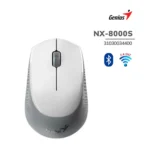 Mouse Genius Nx-8000s Bt Wireless/Bluetooth Blueeye Silent Ergonomico White/Grey Interfaz Wireless 2.4 GHz DPI 1200 Botones 3 Iluminación Sin RGB
