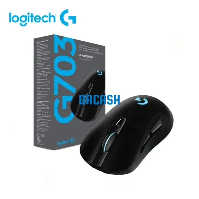 Mouse Logitech G703 Ligthspeed Wireless Black Interfaz Wireless 2.4 Dpi 25.600 Iluminación RGb LIGHTSYNC Dimensiones 124 x 68 x 43 mm sensor avanzado HERO 16K