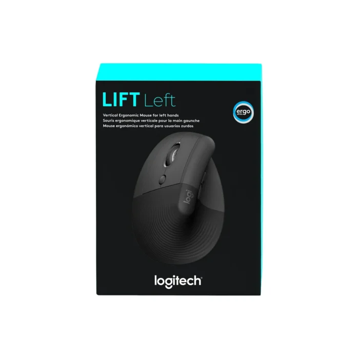 Mouse Logitech Lift Vertical Zurdo Wireless/Bt Black Conectividad Inalámbrico Interfaz Receptor USB Detalle de dpi 400-4000 Número de botones: 6 botones