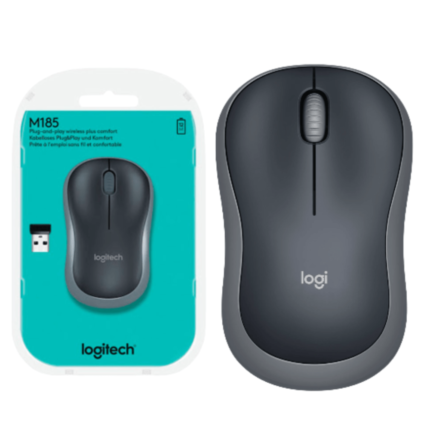 Mouse Logitech M185 Wireless Gray Tecnología de conexión Inalámbrico 2.4 GHz Rango de conexión Hasta 10 metros Resolución del sensor 1000 puntos por pulgada