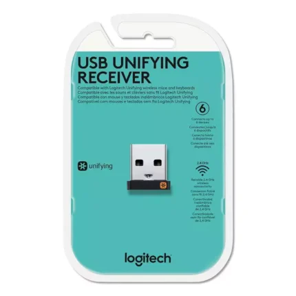 Receptor Logitech Usb Unifying Modelo: Usb Dimensiones Altura Anchura x Profundidad 15 mm x 9 mm x 6 mm compatibles con Windows 10 Windows 8, Windows 7