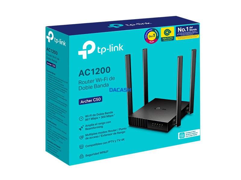 router-tp-link-ac1200-doble-banda-archer-c50-wireless Router Tp-Link AC1200 Doble Banda Archer C50 Wireless le permite conectar sus dispositivos exigentes a la banda de 5 GHz más rápida y clara,