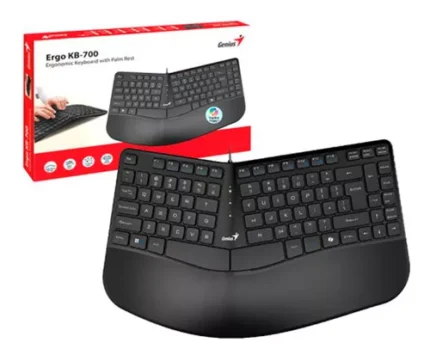 Teclado Genius Ergo Kb-700 C/Tecla Copilot Usb Sp Black El reposa manos proporciona un soporte óptimo para antebrazos y dedos.