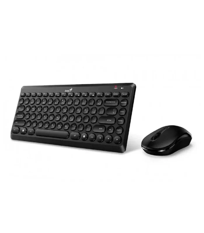 Teclado Genius + Mouse Luxemate Q8000 Tkl Wireless Usb Multimedia Sp Black Este combo está diseñado para promover un ahorro elegante del espacio.