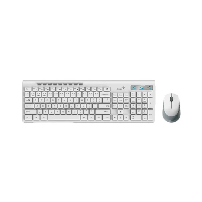 Teclado Genius + Mouse Slimstar 8230 Wireless/Bluetooth Multimedia Sp blanco Combo Inalámbrico Bluetooth.
