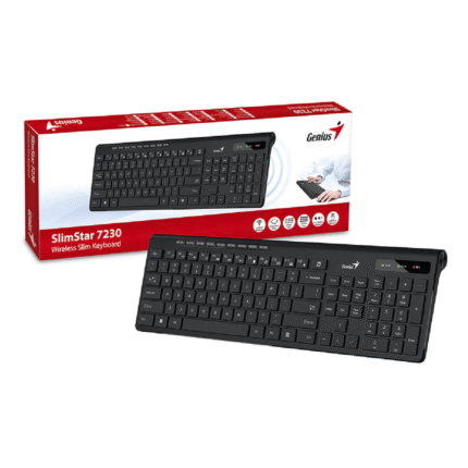 Teclado Genius Slimstar 7230 Wireless Multimedia Sp Black Conveniente para el trabajo diario en casa o en la oficina.