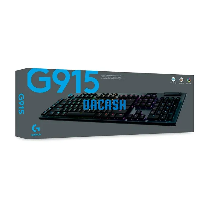 Teclado Logitech G915 TKL Lightspeed RGB Lightsync Black Tipo de teclado Mecánico Duración de la batería 30 horas Longitud 368 mm Ancho 150 mm Altura: 22 mm