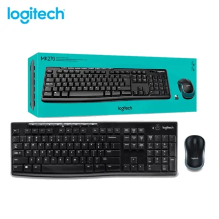 Teclado Logitech + Mouse Mk270 Wireless Usb Black Diseñado para Casa Oficina Color Negro Idioma Español Multimedia Si ESPECIFICACIONES DE TECLADO Dimensiones: 149 x 441 x 18 mm ,peso: 498 g