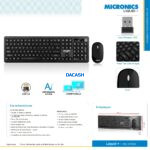 Teclado + Mouse Inalambrico liquid MIC-WT803 Micronics ofrece una solución eficiente y sin cables para el trabajo o el hogar
