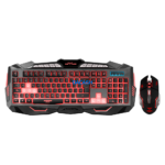 Teclado y Mouse Micronics Frantic MIC GT8001-8 Led ,Teclado Iluminacion LED de 7 colores Mouse óptico gamer de 6 botones Led de 7 colores.