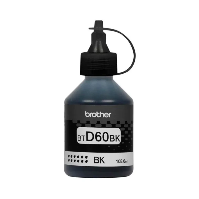 Tinta Brother Btd60bk Black Dcp-T310/510w/710w tienen una excelente calidad de impresión Es compatible con diversos modelos de BROTHER