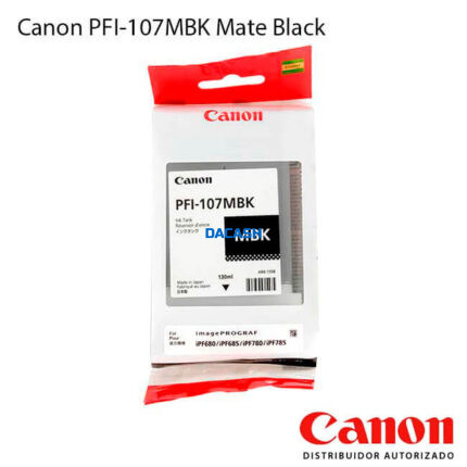Tinta Canon PFI-107MBK Negro Mate iPF650 Original está diseñado para las impresoras de Gran Formato Canon imagePROGRAF. 