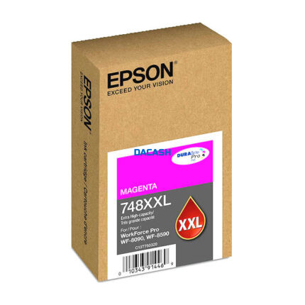 Tinta Epson T748XXL320 P/ WF-6090/ 6590 Magenta Esta tinta ofrece texto nítido y colores vívidos y brillantes para cualquier presentación