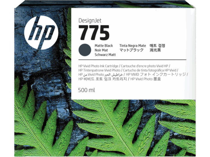 Tinta Hp 1xb22a (775) 500 Ml Matte Black Imprima miles de páginas con un conjunto de botellas de tinta original HP de alta capacidad