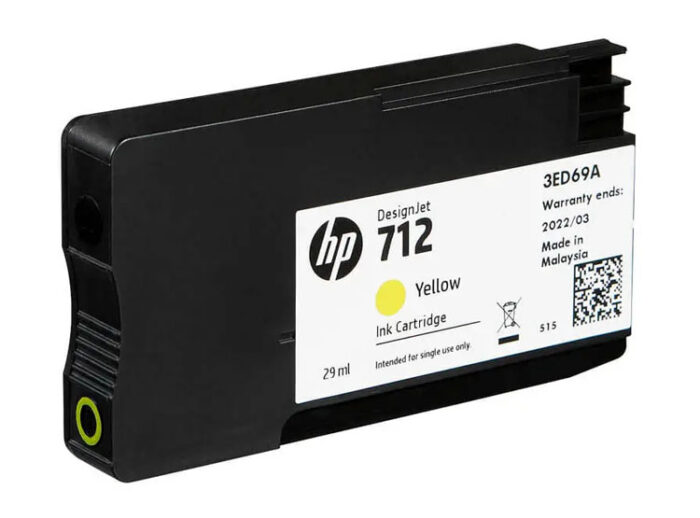 Tinta Hp 3ed69a (712a) 29ml Yellow está diseñada para altos estándares de calidad en impresiones a color, cuenta con un rendimiento de 29 ml.