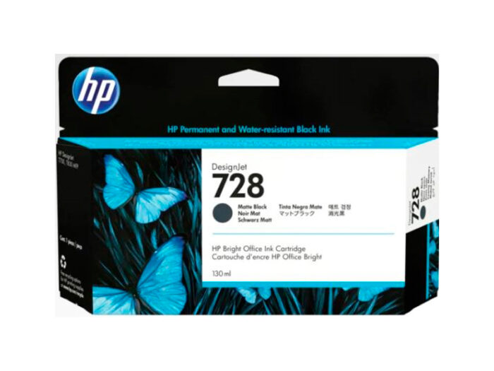Tinta Hp 3wx25a (728) 130ml Matte Black Imprima miles de páginas con un conjunto de cartucho de tinta original  HP de alta capacidad