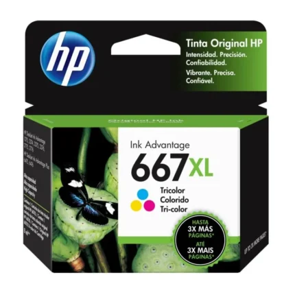 Tinta Hp 667xl 3ym80al Tricolor (Dj 2775 / 4175) está diseñada para altos estándares de calidad en impresiones a color, con rendimiento 330 pags