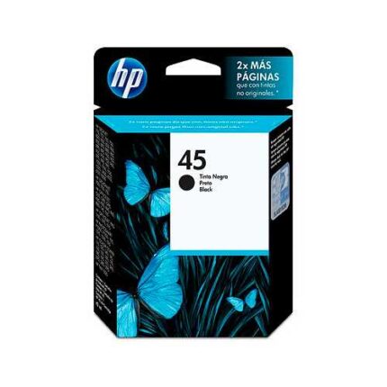 Tinta Hp 51645al (45) Negro (820,850,1100) 930 Pags está diseñada para altos estándares de calidad en impresiones a color,