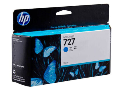 Tinta HP B3P19A (727A) 130ml Cyan es un cartucho de tinta de inyección de tinta compatible con las impresoras T1500, T1530, T920, T930, eMFP.