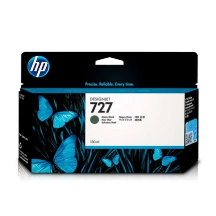 Tinta Hp B3P22A (727A) 130ml Matte Black es un cartucho de tinta de inyección de tinta compatible con las impresoras T1500, T1530, eMFP.
