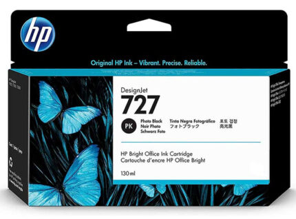 Tinta Hp B3P23A (727A) 130ml Photo Black es un cartucho de tinta de inyección de tinta compatible con las impresoras T1500, T1530, eMFP.