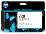 Tinta Hp F9J65A 728 130ml Yellow T730 Original Imprima miles de páginas con un conjunto de cartucho de tinta original HP de alta capacidad.