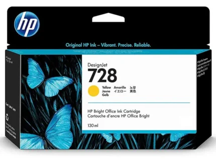 Tinta Hp F9J65A 728 130ml Yellow T730 Original Imprima miles de páginas con un conjunto de cartucho de tinta original HP de alta capacidad.