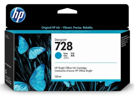 Tinta Hp F9J67A 728 130ml Cyan Imprima miles de páginas con un conjunto de cartucho de tinta original HP de alta capacidad.