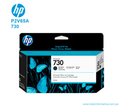 Tinta Hp P2V65A 730 Designjet Matte Black 130ml está diseñada para altos estándares de calidad en impresiones a color.