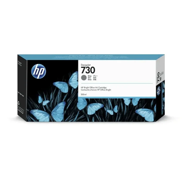 Tinta Hp P2V72A 730 300ml Gray Imprime miles de páginas con un conjunto de cartucho de tinta original HP de alta capacidad