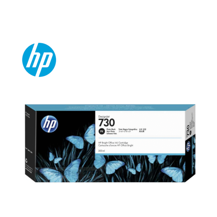 Tinta Hp P2V73A (730) 300ml Photo Black Imprime miles de páginas con un conjunto de cartucho de tinta original HP de alta capacidad