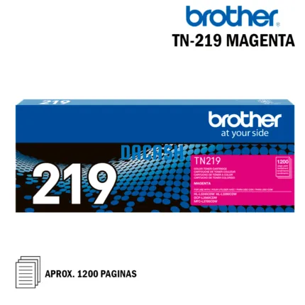 Toner Brother Tn-219 Magenta Hl L3280Cdw, Hl L3240Cdw, Dcp L3560Cdw . Es compatible con las impresoras Brother HL-L3280CDW, DCP-L3560