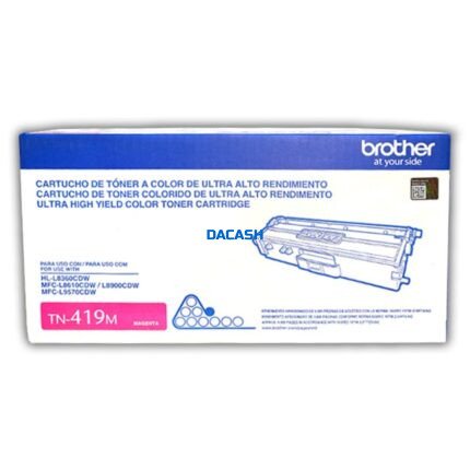 Tóner Brother TN419M HL-L8360CDW / MFC-L8610CDW / MFC-L8900 9k Pág es un cartucho de alto rendimiento diseñado para impresoras láser