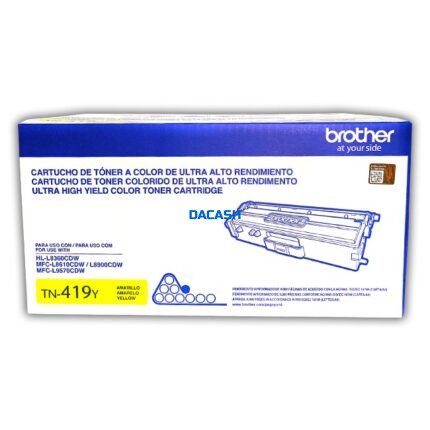 Tóner Brother TN419Y HL-L8360CDW / MFC-L8610CDW / MFC-L8900 9k Pág es un cartucho de alto rendimiento diseñado para impresoras láser
